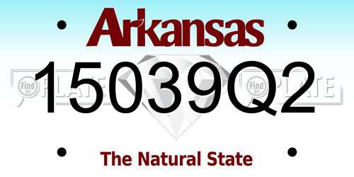 15039Q2 Arkansas License Plate