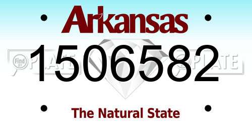 1506582 Arkansas License Plate