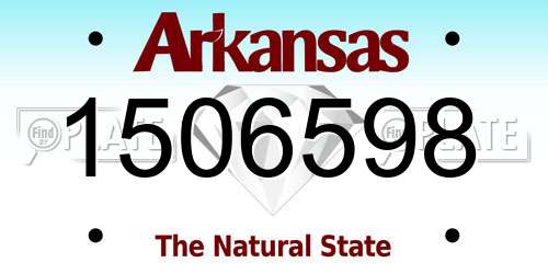 1506598 Arkansas License Plate