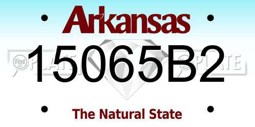 15065B2 Arkansas License Plate
