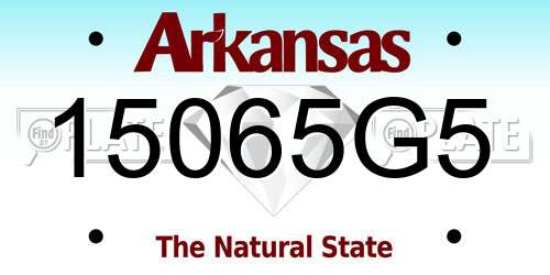 15065G5 Arkansas License Plate
