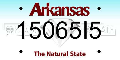 15065I5 Arkansas License Plate