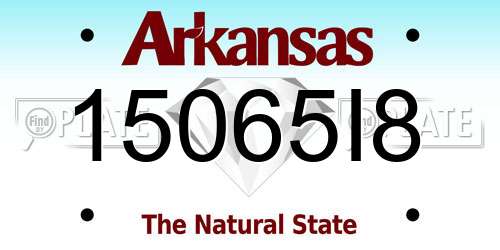 15065I8 Arkansas License Plate
