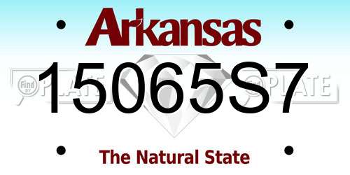 15065S7 Arkansas License Plate