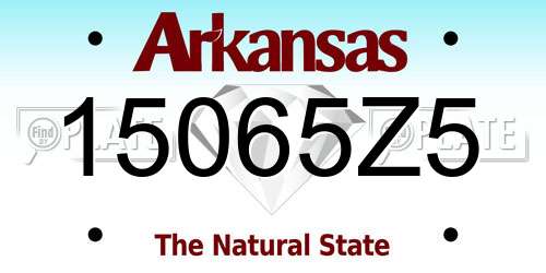 15065Z5 Arkansas License Plate