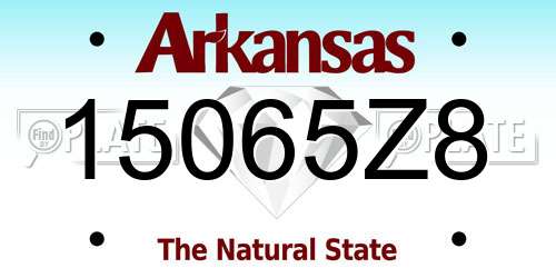 15065Z8 Arkansas License Plate