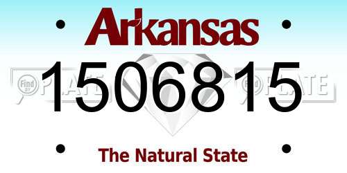 1506815 Arkansas License Plate
