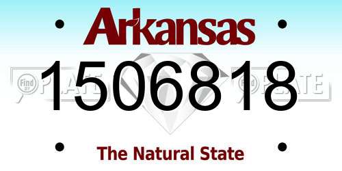 1506818 Arkansas License Plate