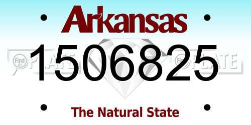 1506825 Arkansas License Plate