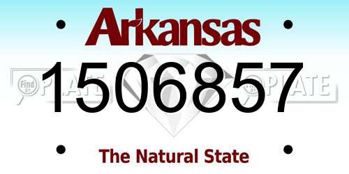 1506857 Arkansas License Plate