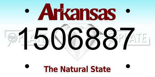 1506887 Arkansas License Plate