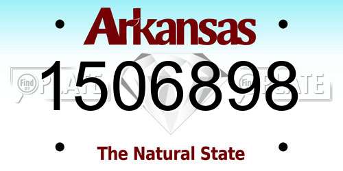 1506898 Arkansas License Plate
