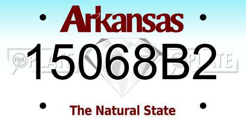 15068B2 Arkansas License Plate