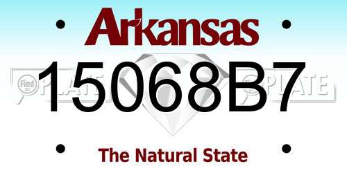 15068B7 Arkansas License Plate