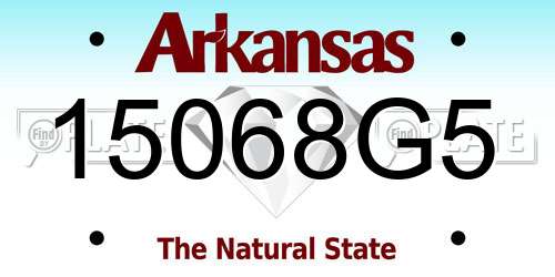15068G5 Arkansas License Plate