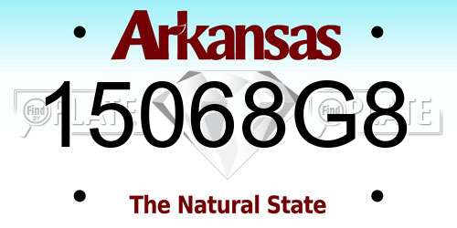 15068G8 Arkansas License Plate