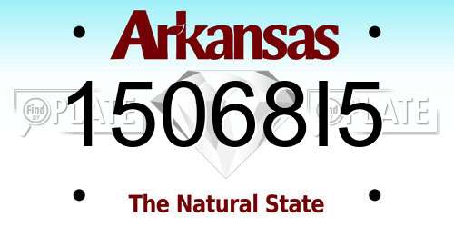 15068I5 Arkansas License Plate