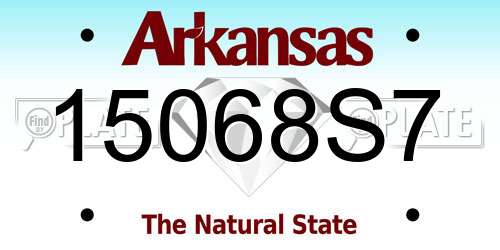 15068S7 Arkansas License Plate