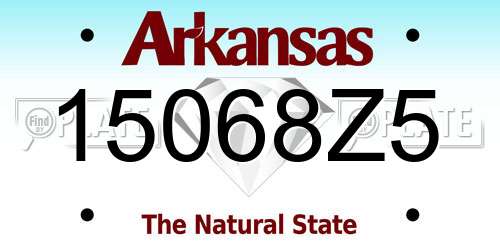 15068Z5 Arkansas License Plate
