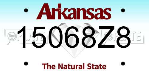 15068Z8 Arkansas License Plate