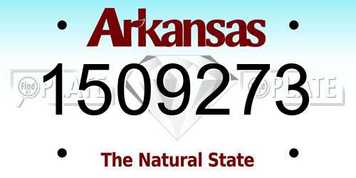 1509273 Arkansas License Plate