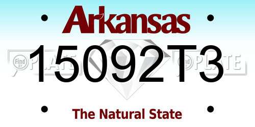 15092T3 Arkansas License Plate