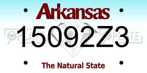 15092Z3 Arkansas License Plate