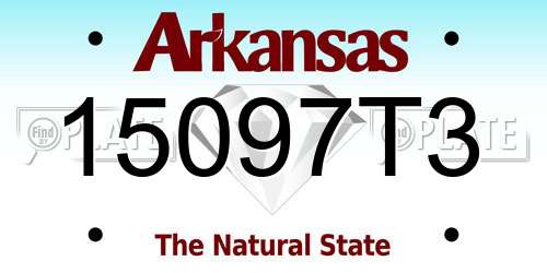 15097T3 Arkansas License Plate