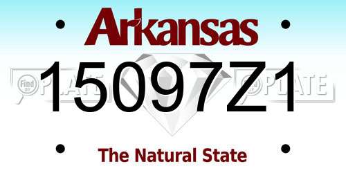 15097Z1 Arkansas License Plate