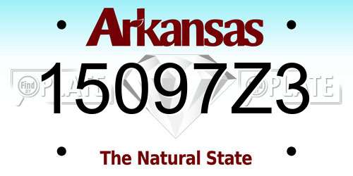 15097Z3 Arkansas License Plate