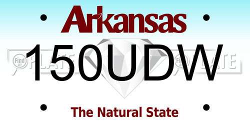 150UDW Arkansas License Plate