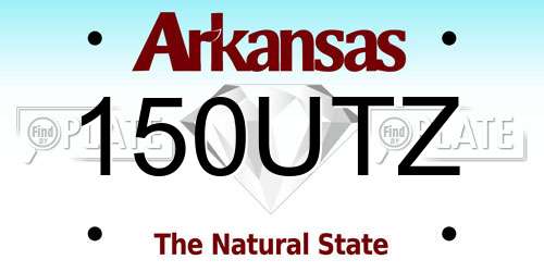 150UTZ Arkansas License Plate