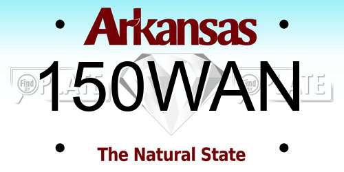 150WAN Arkansas License Plate