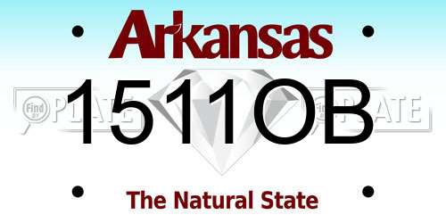 1511OB Arkansas License Plate