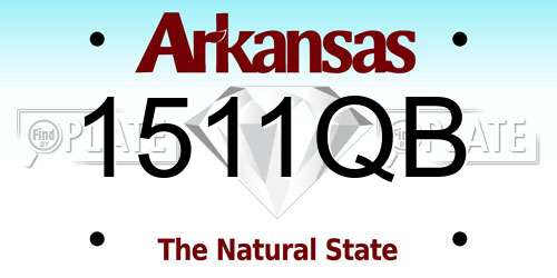 1511QB Arkansas License Plate