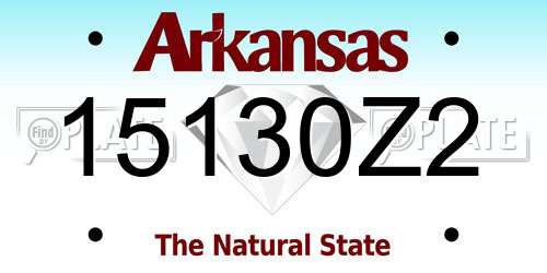 15130Z2 Arkansas License Plate