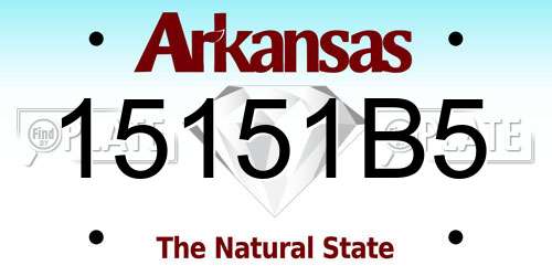 15151B5 Arkansas License Plate