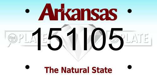 151I05 Arkansas License Plate