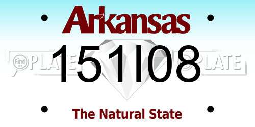 151I08 Arkansas License Plate