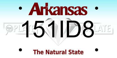 151ID8 Arkansas License Plate