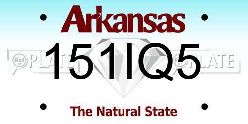 151IQ5 Arkansas License Plate