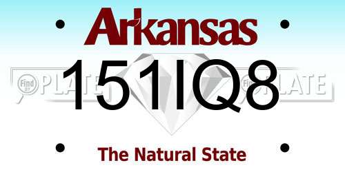 151IQ8 Arkansas License Plate