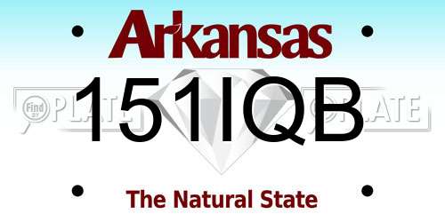 151IQB Arkansas License Plate