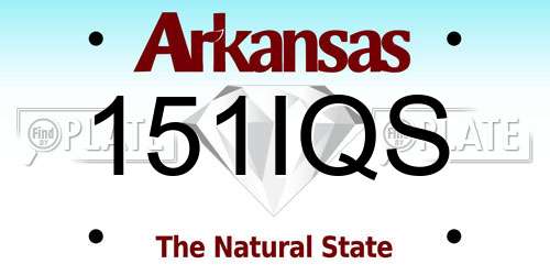151IQS Arkansas License Plate