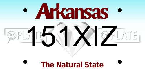 151XIZ Arkansas License Plate