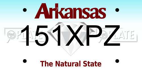 151XPZ Arkansas License Plate