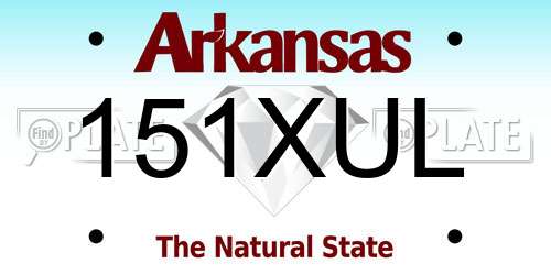 151XUL Arkansas License Plate