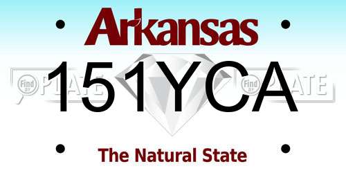 151YCA Arkansas License Plate
