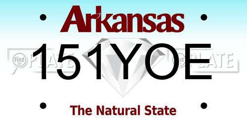 151YOE Arkansas License Plate
