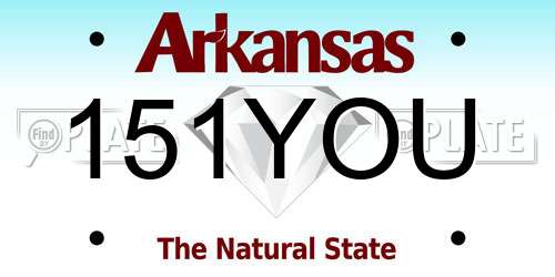 151YOU Arkansas License Plate